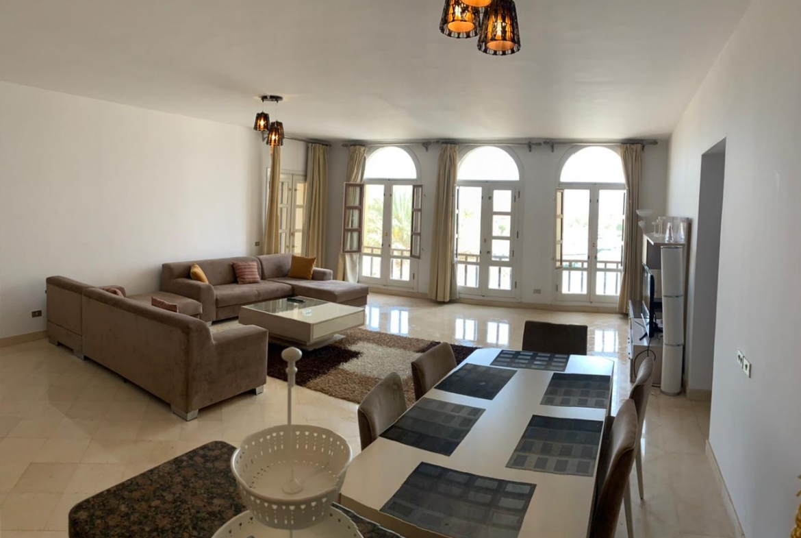 For Sale in Abu Tig Marina El Gouna Three Bedrooms Apartment Full Sea and Marina View in El Gouna