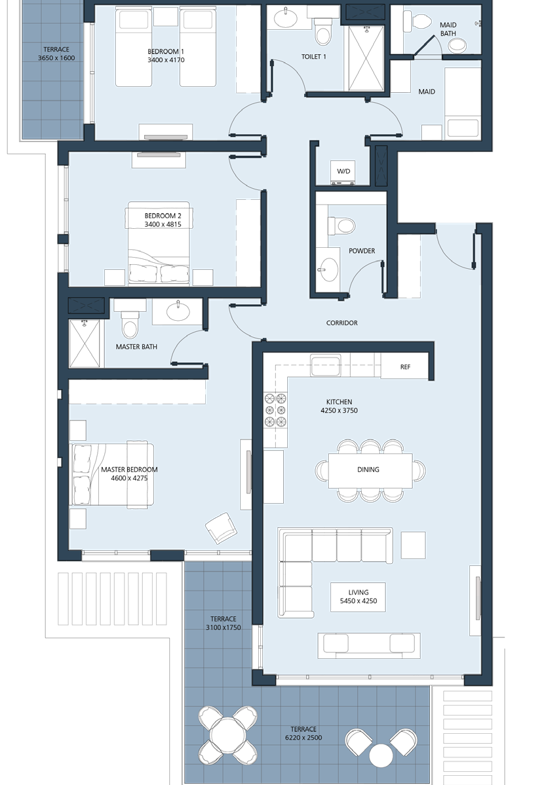 Three Bedroom Apartment in Marassi For Sale – Blues
