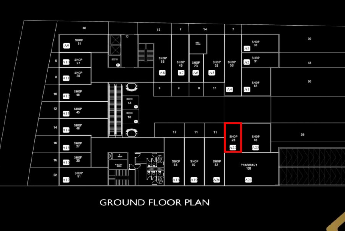 Shop For Sale 28 Sq in Downtown mall new capital