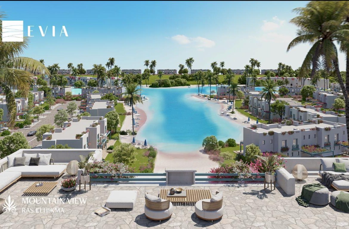 For Sale Lagoon Front Town house in Evia Mountain View Ras el Hikma