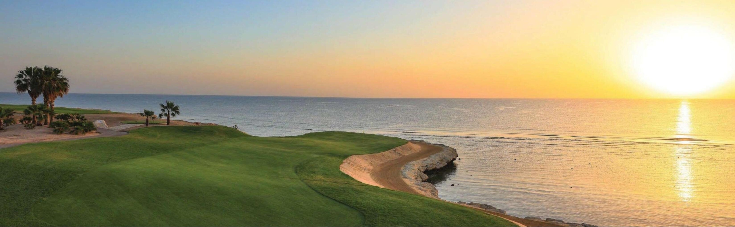 Golf course at sunset, Soma Bay