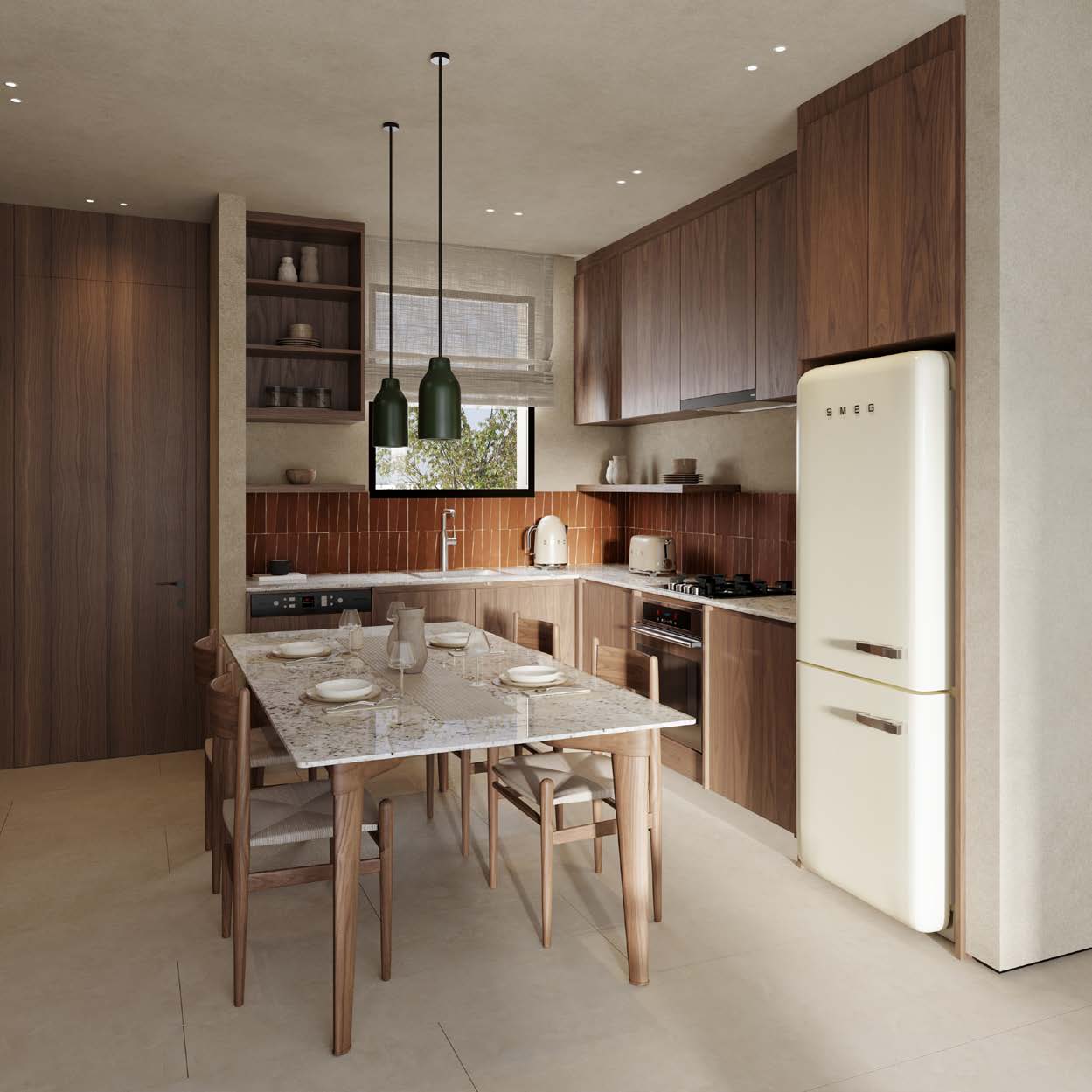 1bed_07_kitchen For Sale: 1 Bedroom Apartment in Nuba Residence, El Gouna | New Launch by Orascom Development | BUA 80 sqm | Signature Sandy Pool | From USD 354,000