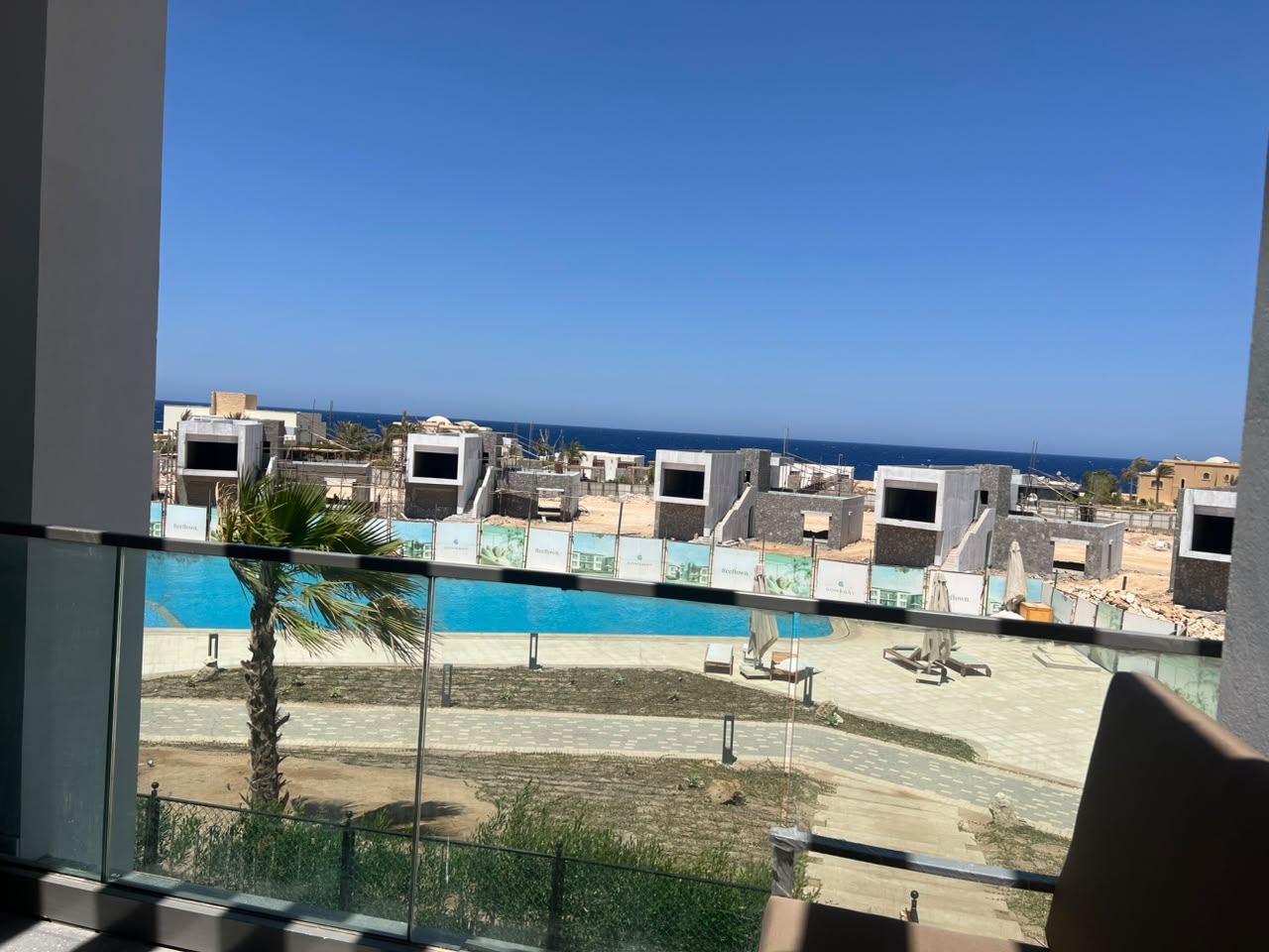 Reef Town Soma Bay apartment balcony with full sea and lagoon view