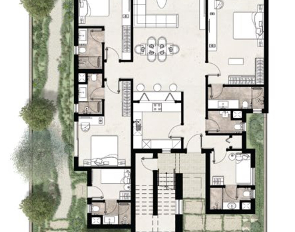 Executive Chalet ground floor plan - West Bay Almaza Bay