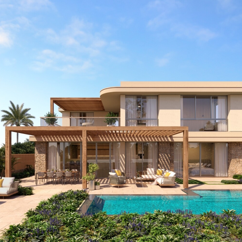 Villa Type D garden and private pool view - West Bay Almaza Bay Egypt