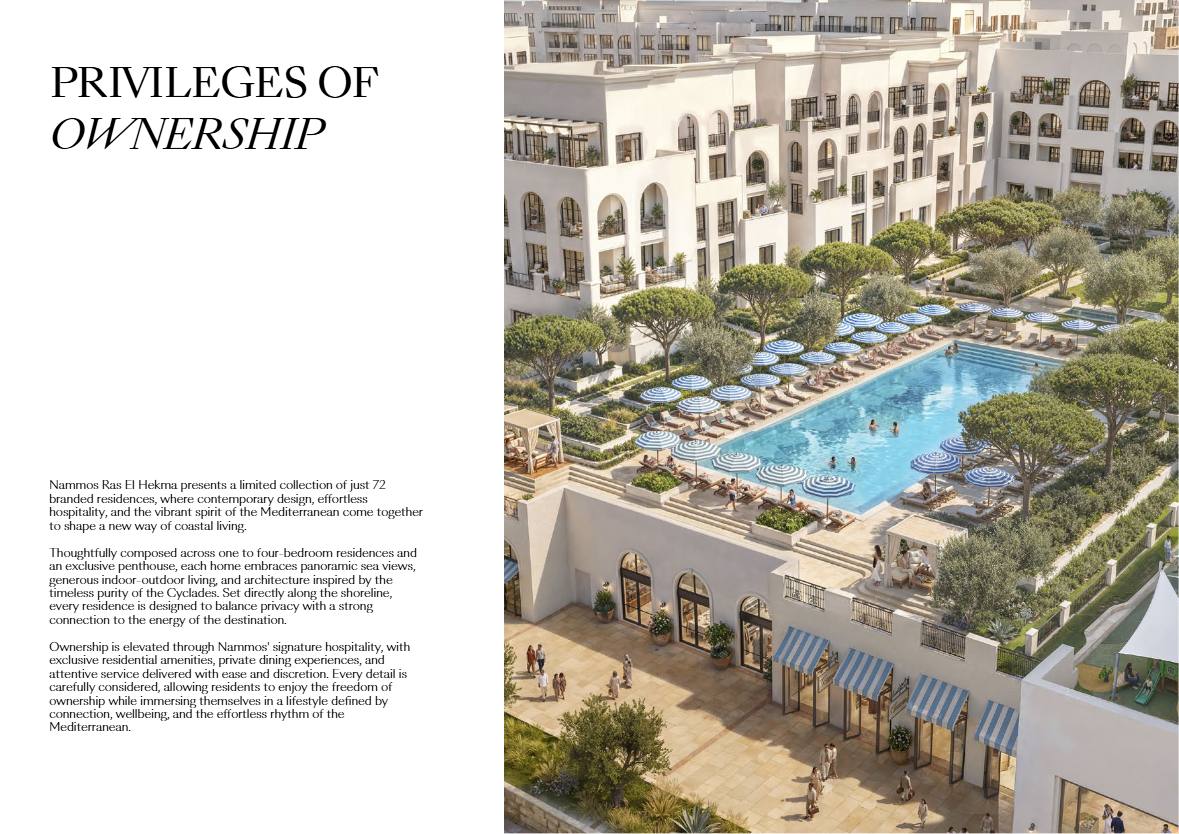 For Sale: 4 Bedroom Apartment in Nammos Residences Ras El Hekma, North Coast | BUA 382 sqm | From EGP 140,000,000