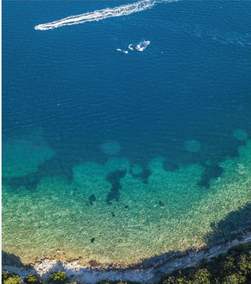 The Montenegrin coastline near Dobra Voda at sunset