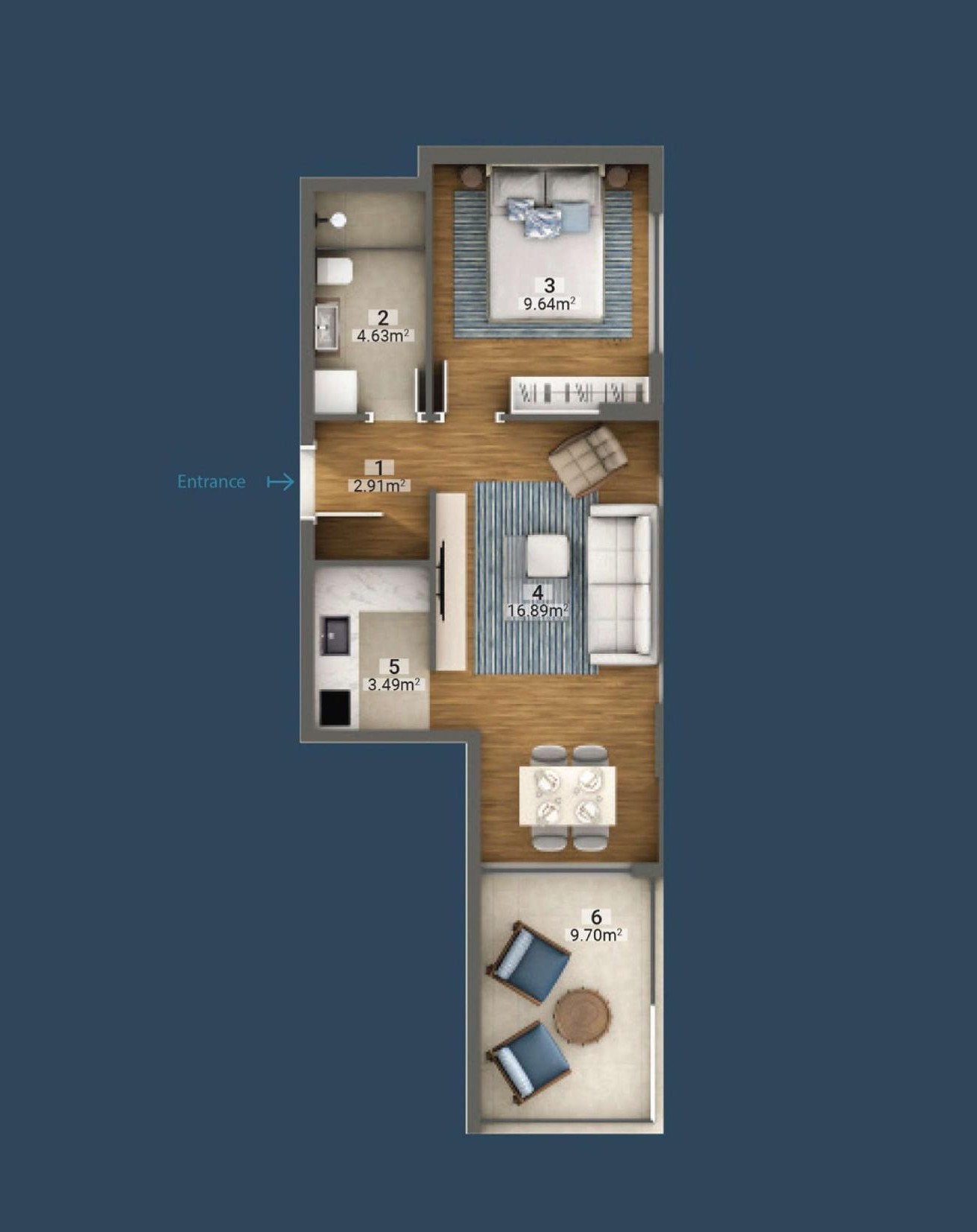 Floor plan, unit 01