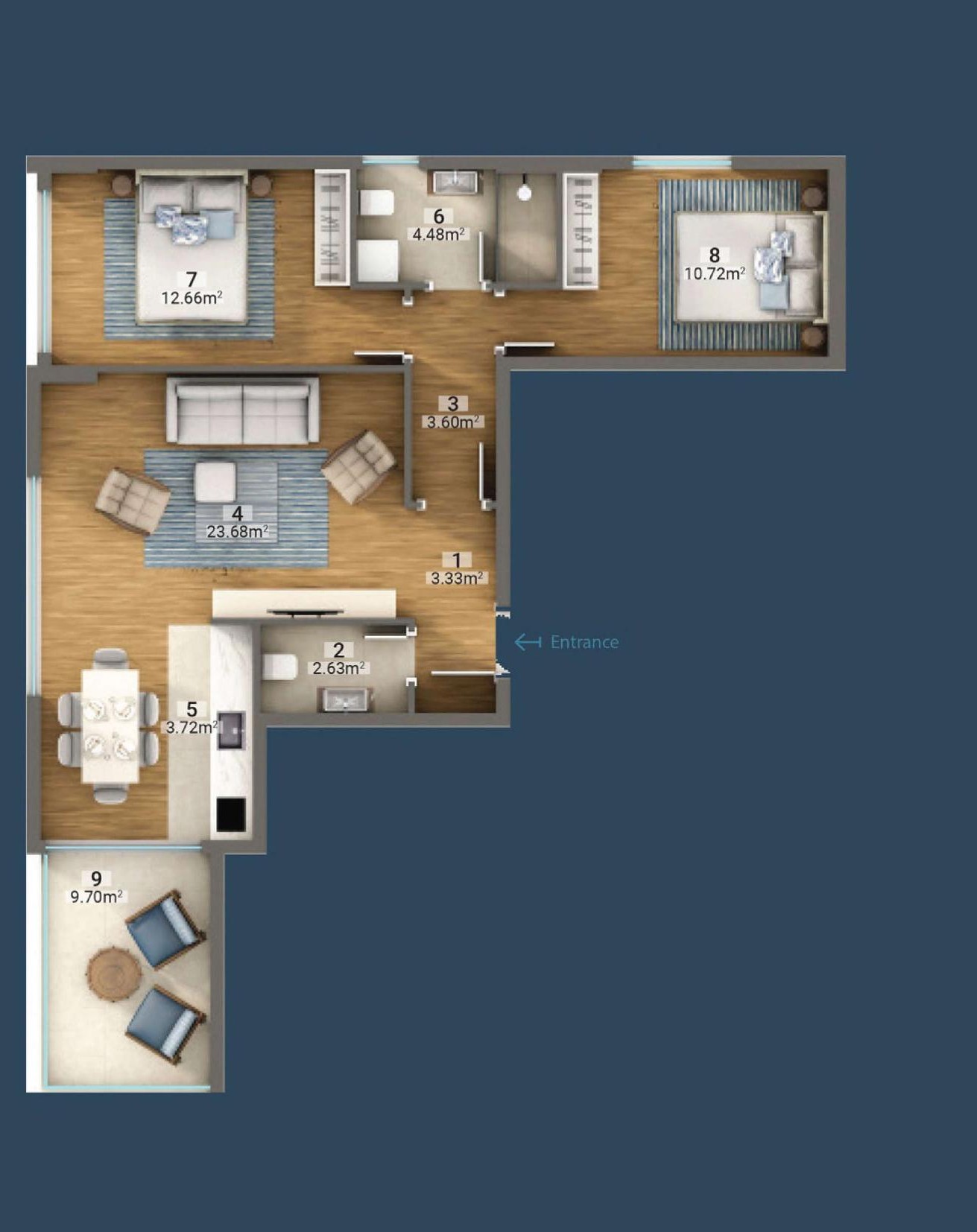 Floor plan, unit 04