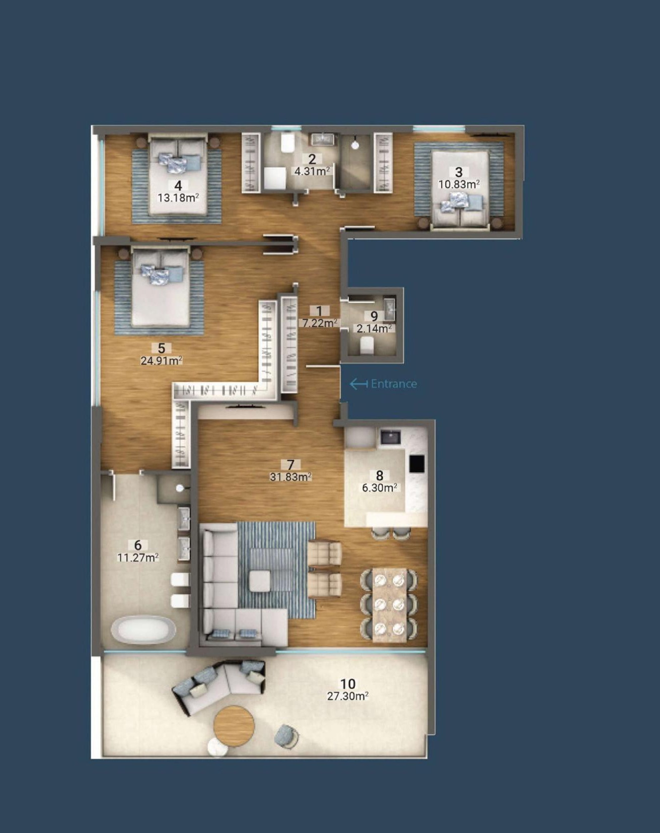 Floor plan, unit 08