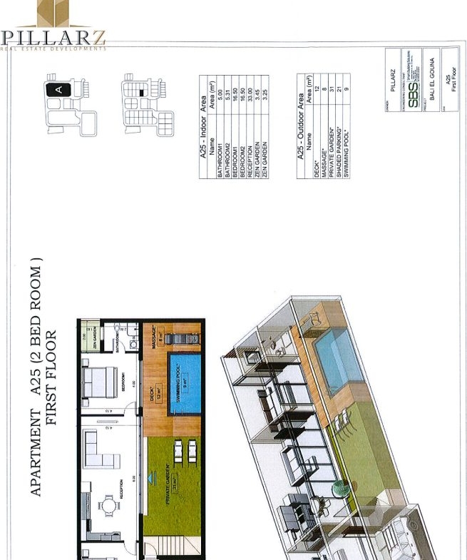 For Sale: 3 Bedroom Chalet in Bali – El Gouna, El Gouna | BUA 143 sqm | EGP 17,000,000