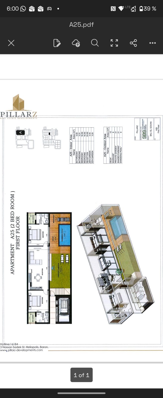 For Sale: 3 Bedroom Chalet in Bali – El Gouna, El Gouna | BUA 143 sqm | EGP 17,000,000
